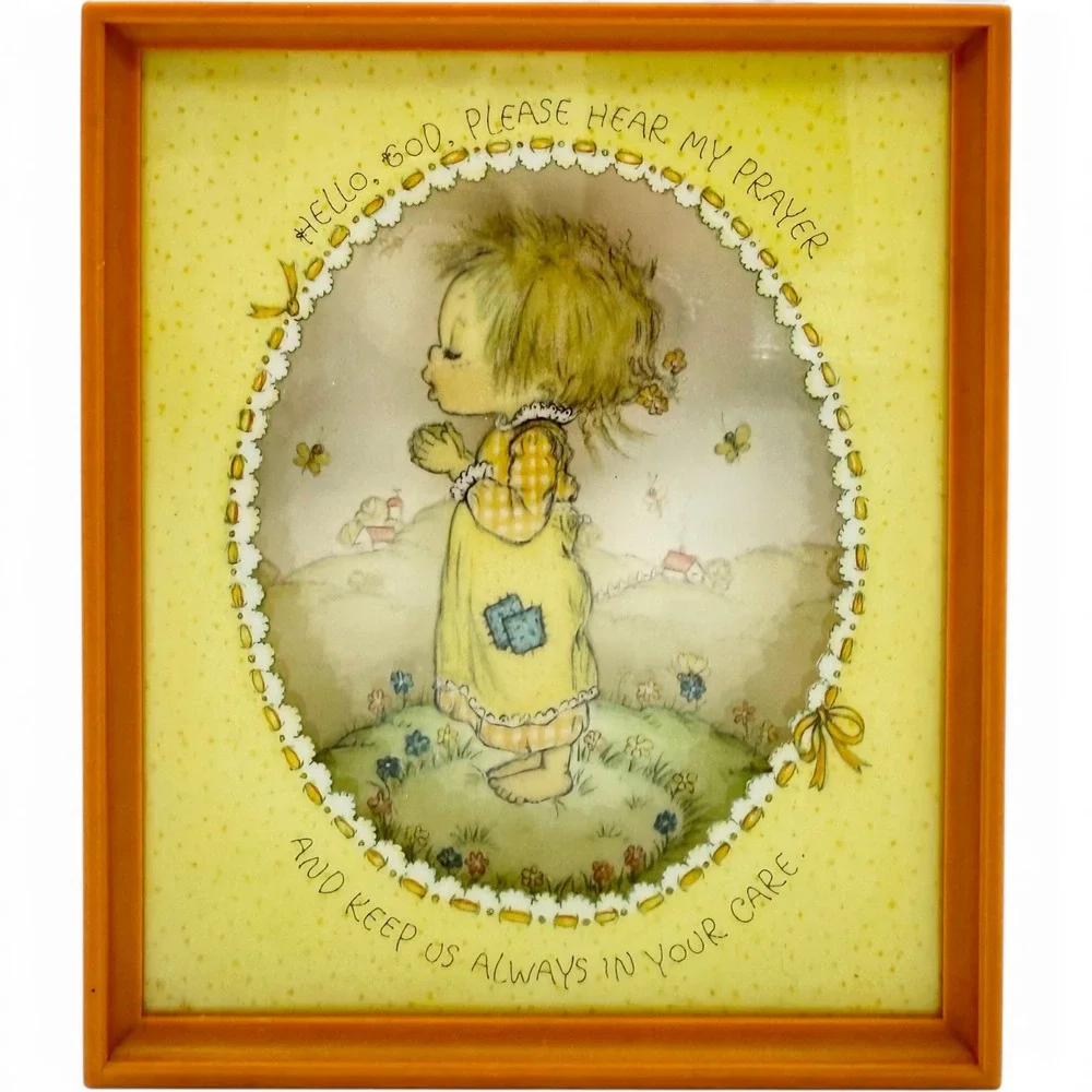 Vintage 1979 Hallmark Betsey Clark Scene Setters Prayer Shadow Box Wall Art